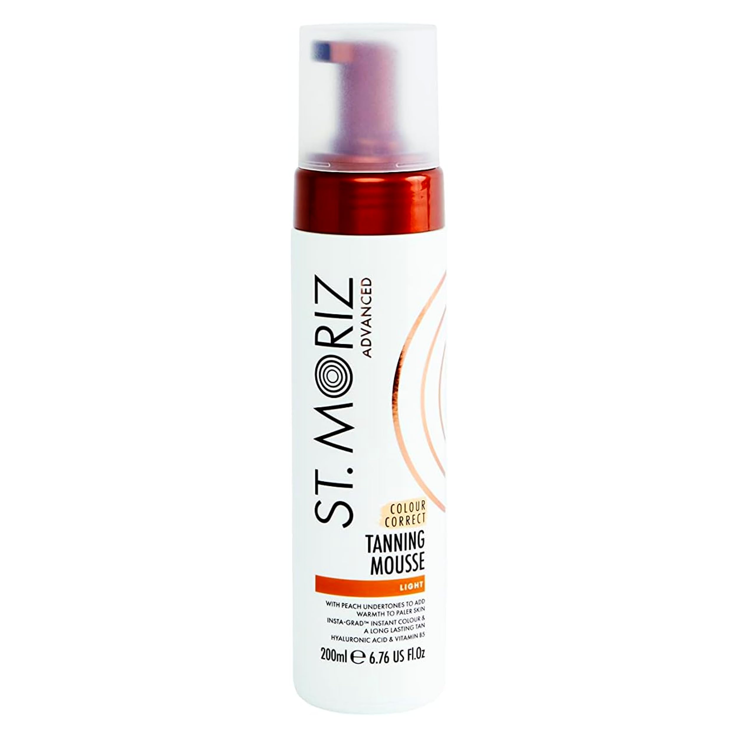 St Moriz Advanced Colour Correcting Tanning Mousse in Light | With Hyaluronic Acid, Vitamin B5 & Advanced Skin Care Benefits | Adds Warmth to Fair Skin | Fast-Drying Vegan Fake Tan Mousse | 200ml