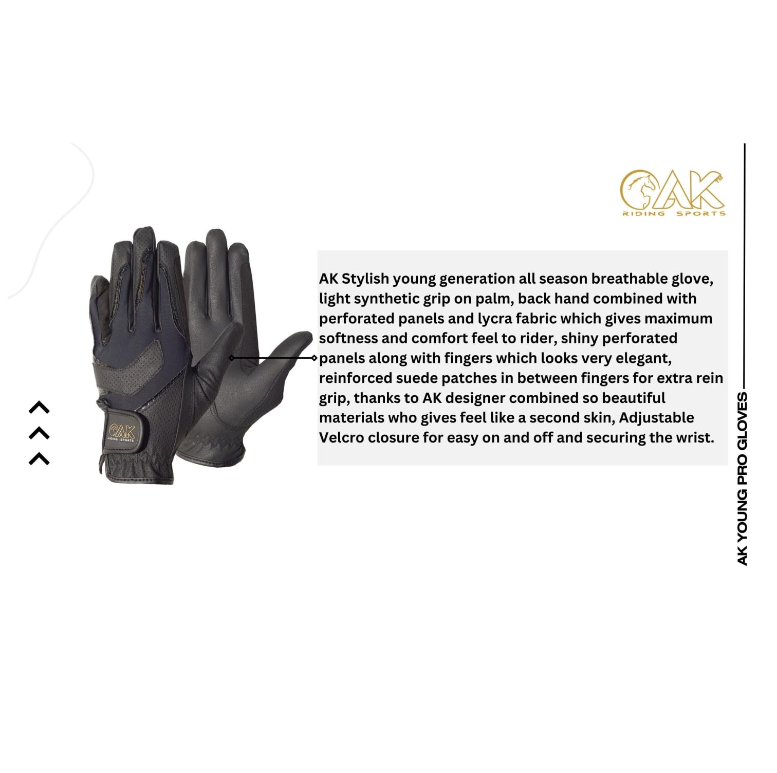 AK AKRS-6227 - Guantes de equitación transpirables para todas las estaciones, unisex, elegantes y elegantes