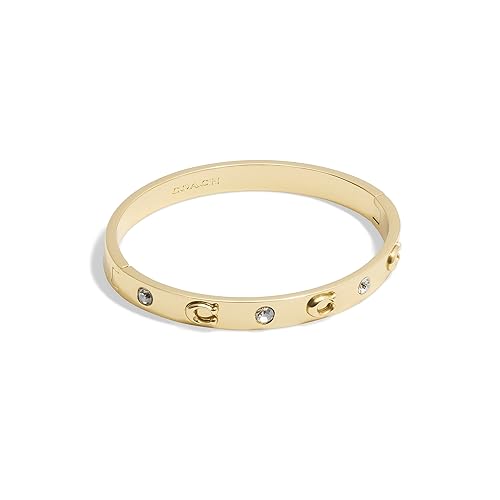 COACH Women's Signature C Logo Hinged Bangle Bracelet - One Size - Gold