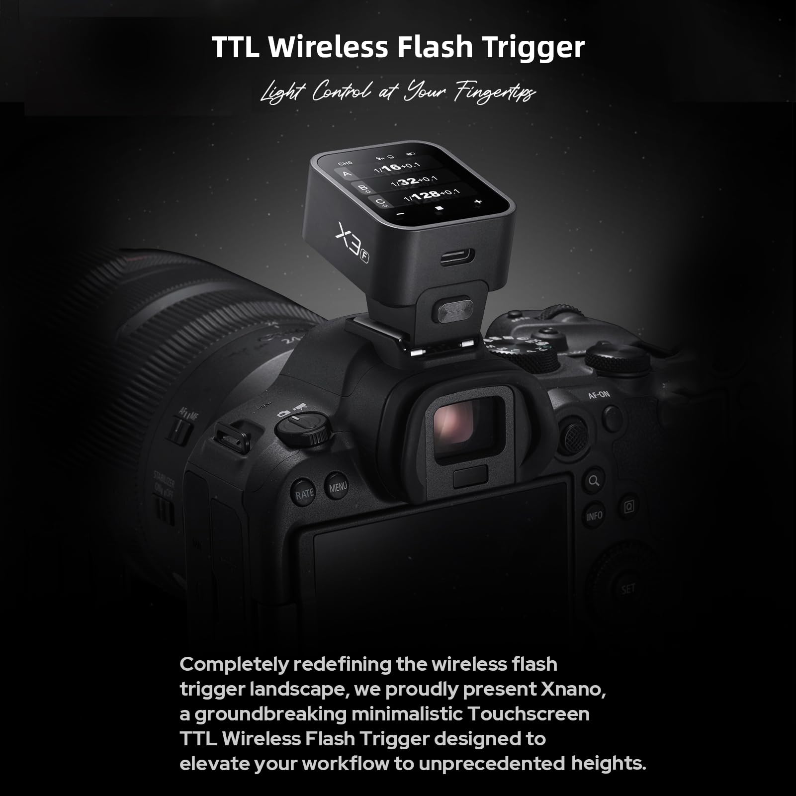 GODOX X3-F bezprzewodowy wyzwalacz błyskowy 2,4 G TTL Autoflash z dużym ekranem OLED, kilka trybów błysku, 32 kanały, 16 grup z torbą do przechowywania, kompatybilny z kamerami Fujifilm
