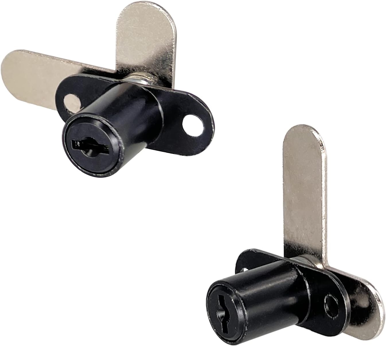 Cam Locks Cabinet Locks Keyed Alike， Cylinder Length Fits on 0.4'', Secure File Drawer Mailbox RV Storage Tool Box Replacement Lock Set, Zinc Alloy(5/8 Inch 6 Pcs) (Black, 16 mm)