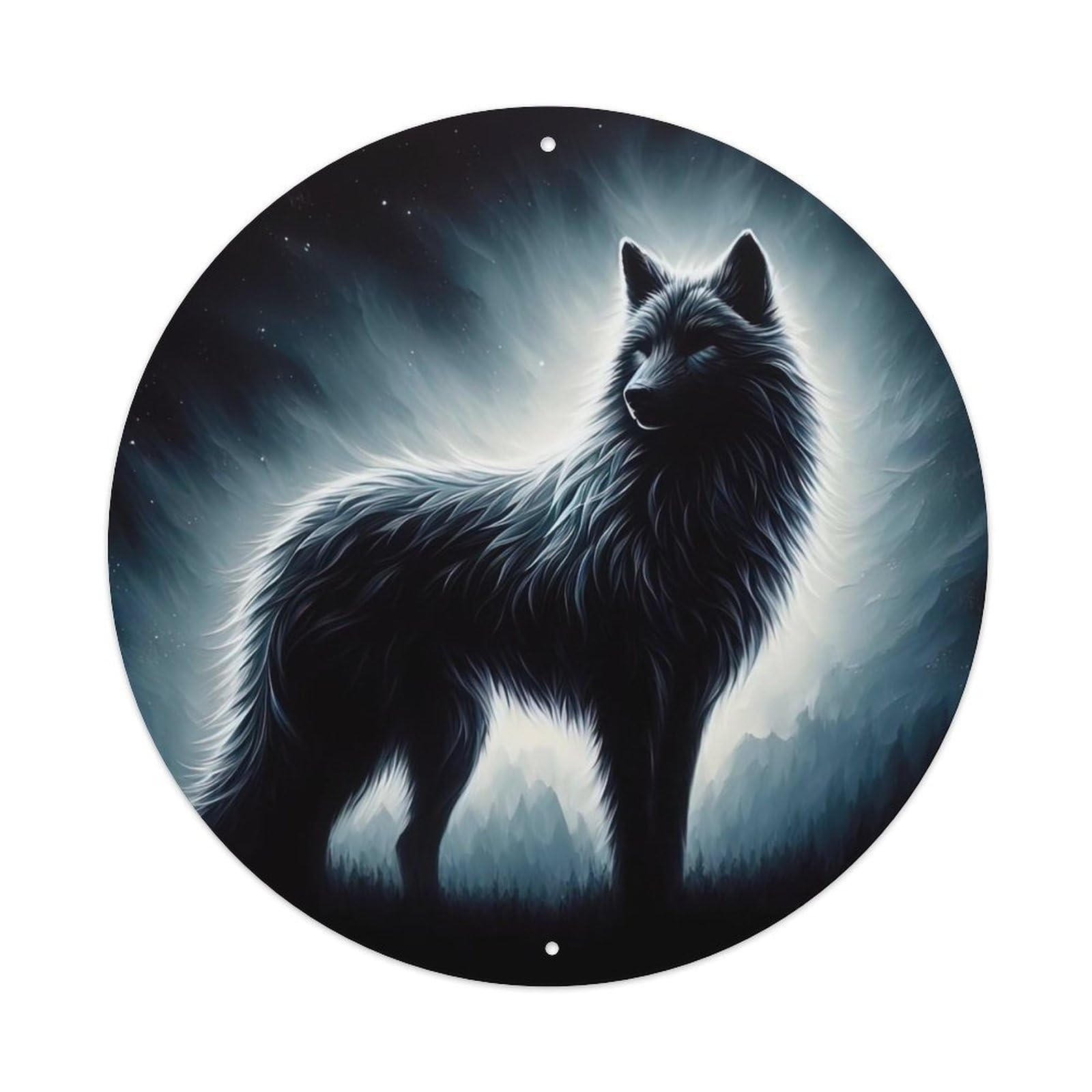 Animal Look Away from The Wolves Metal Tin Sign