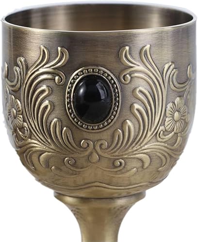 Miniatura 6 de Copas de vino vintage de metal retro, copas de vino en relieve, mini vasos portátiles para bar en casa, boda, suministros de fiesta