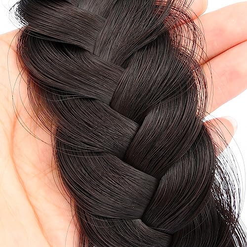 BOBIYA Wide Braided Headband with Teeth Braid Headbands With Teeth for Women Braided Hair Headbands with Tooth (Brunette Brown) - Image 2