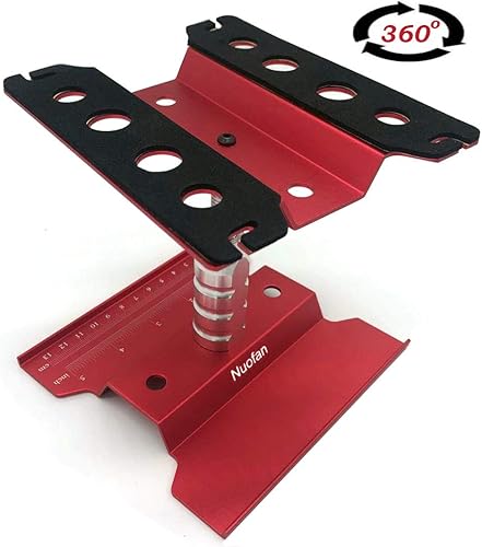 Miniatura 4 de Soporte de trabajo de coche RC para reparación de aluminio estación de trabajo de rotación de 360 grados con bandeja de tornillo para escala 110 112
