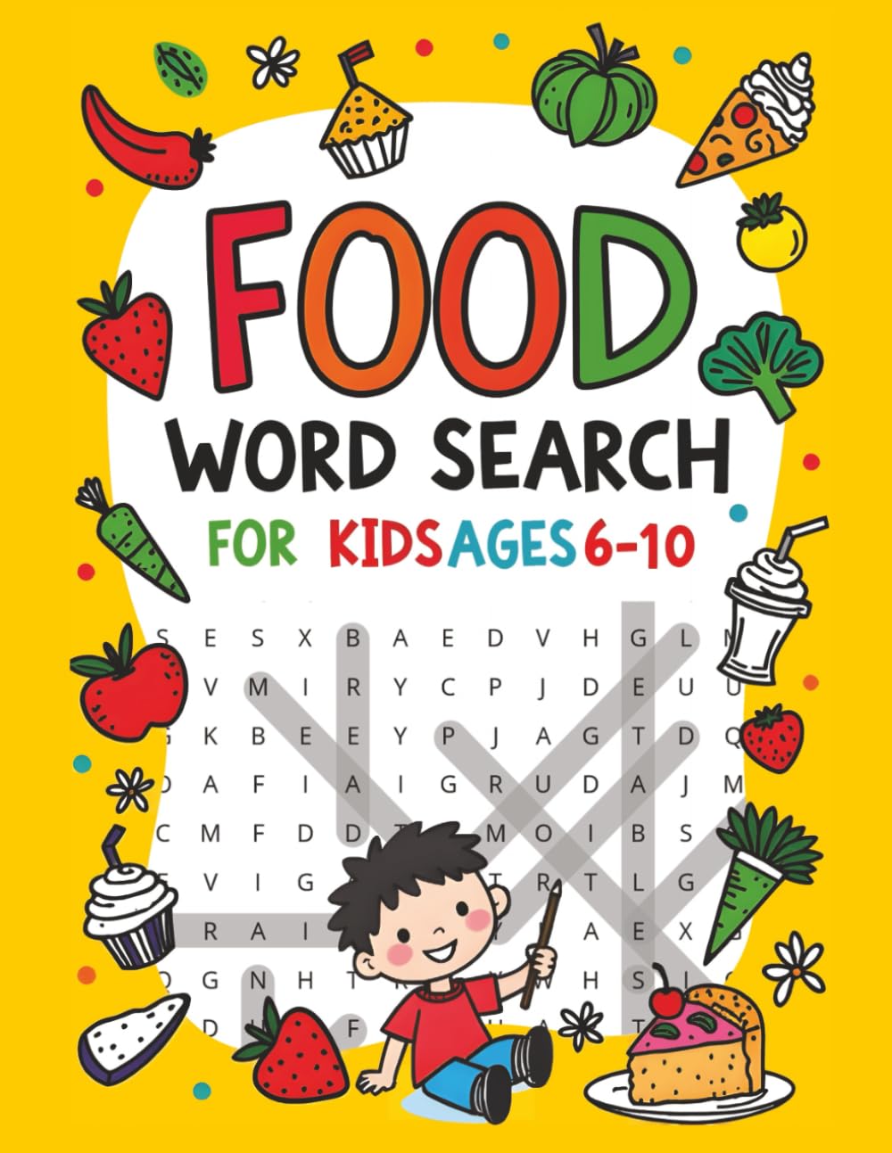 Food Word Search: Word Search Book For Kids 6-10 | 100+ Fun & Educational Themed Word Puzzles with 1200+ words for early learners to build vocabulary and improve spelling