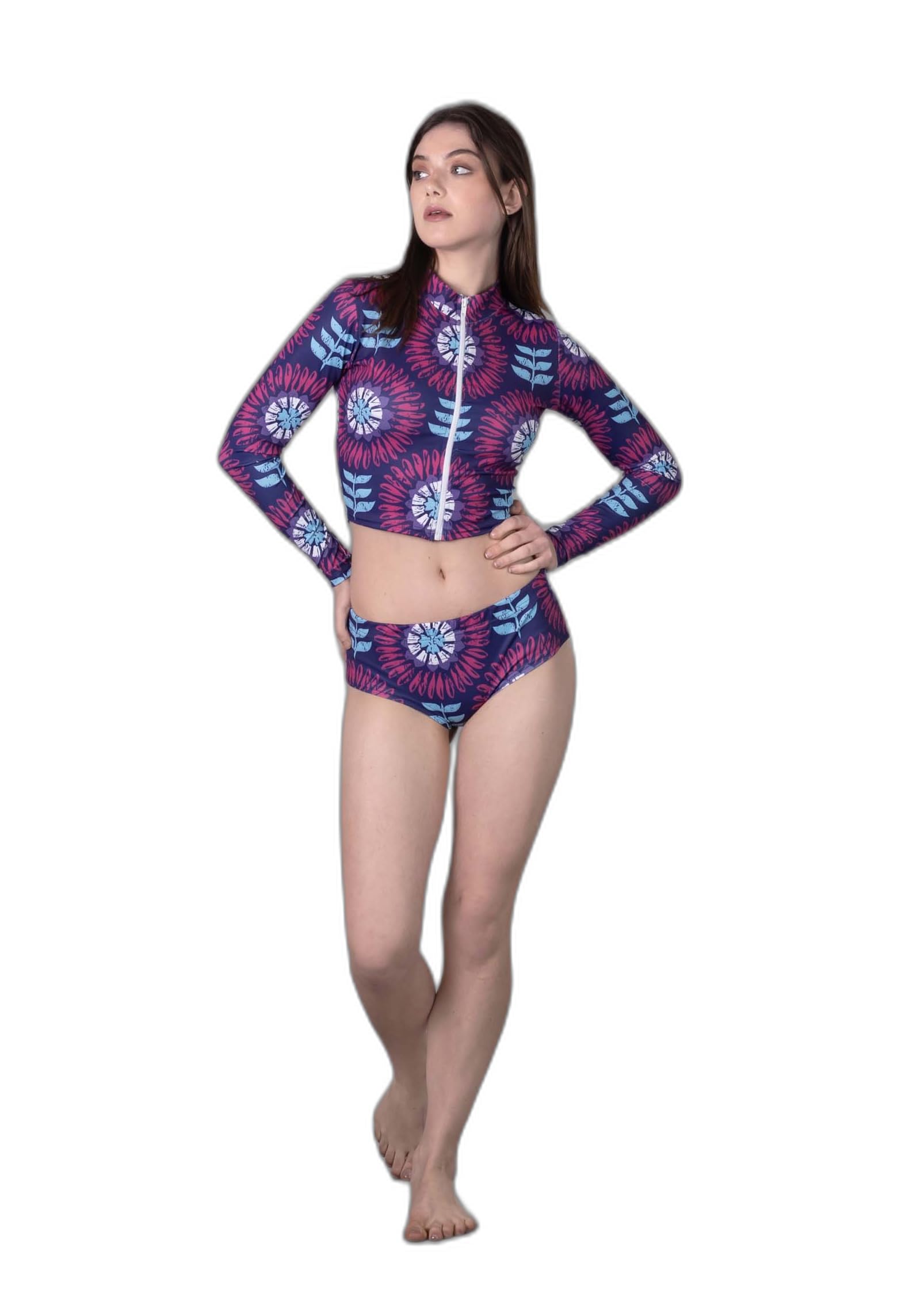 keepfit Women's Floral Printed 2-Piece Padded Swimwear |Swimming Suit for Women-picture-36