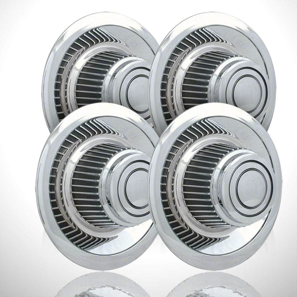 4-Pack of Chrome Derby Style Center Caps fit for Classic 1967-1982