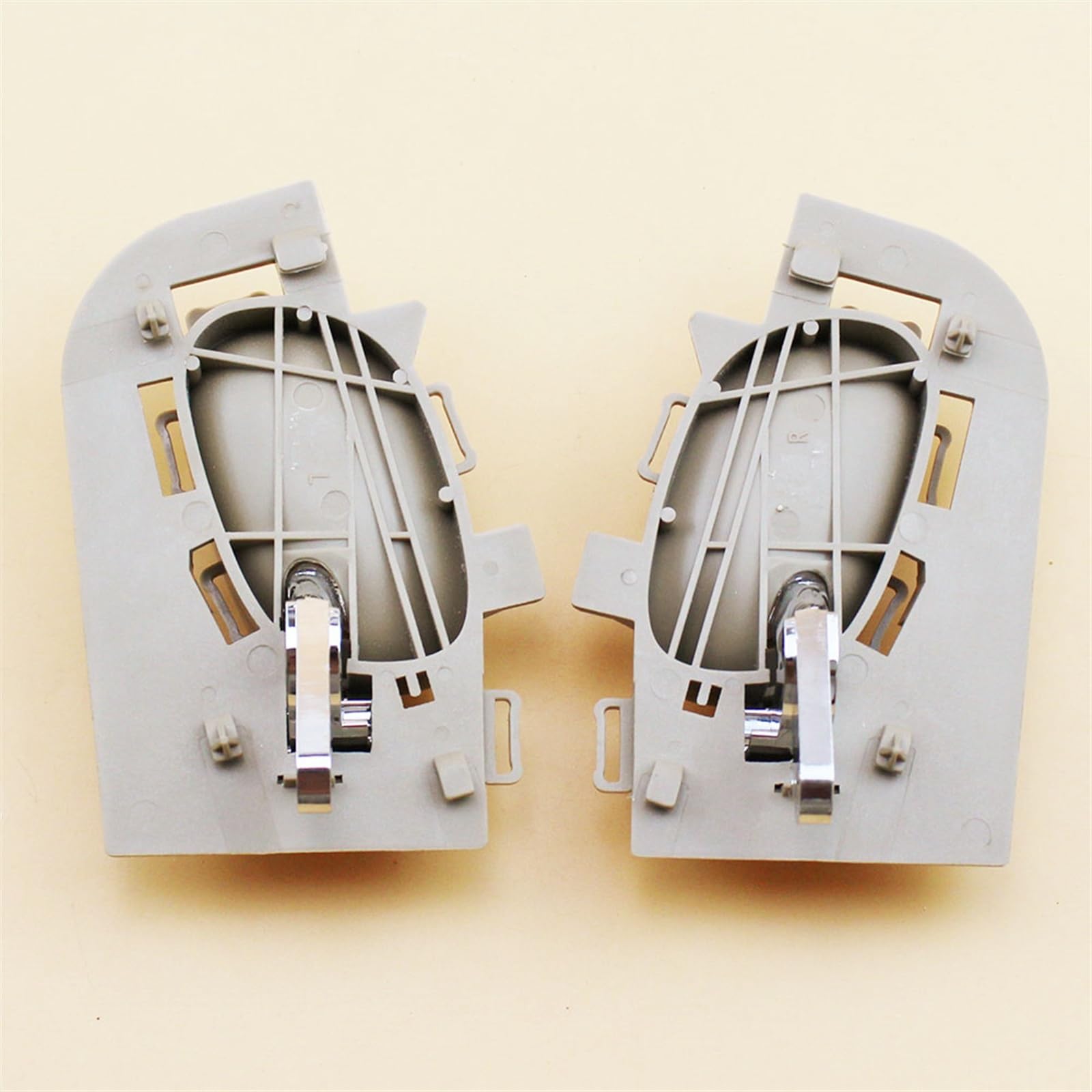 AVFORA Maniglia Porta Interna Auto Maniglia COPPIA CROMATA BEIGE PER CITROEN PER C2 MANIGLIA INTERNA PORTA INTERNA SINISTRA DESTRA