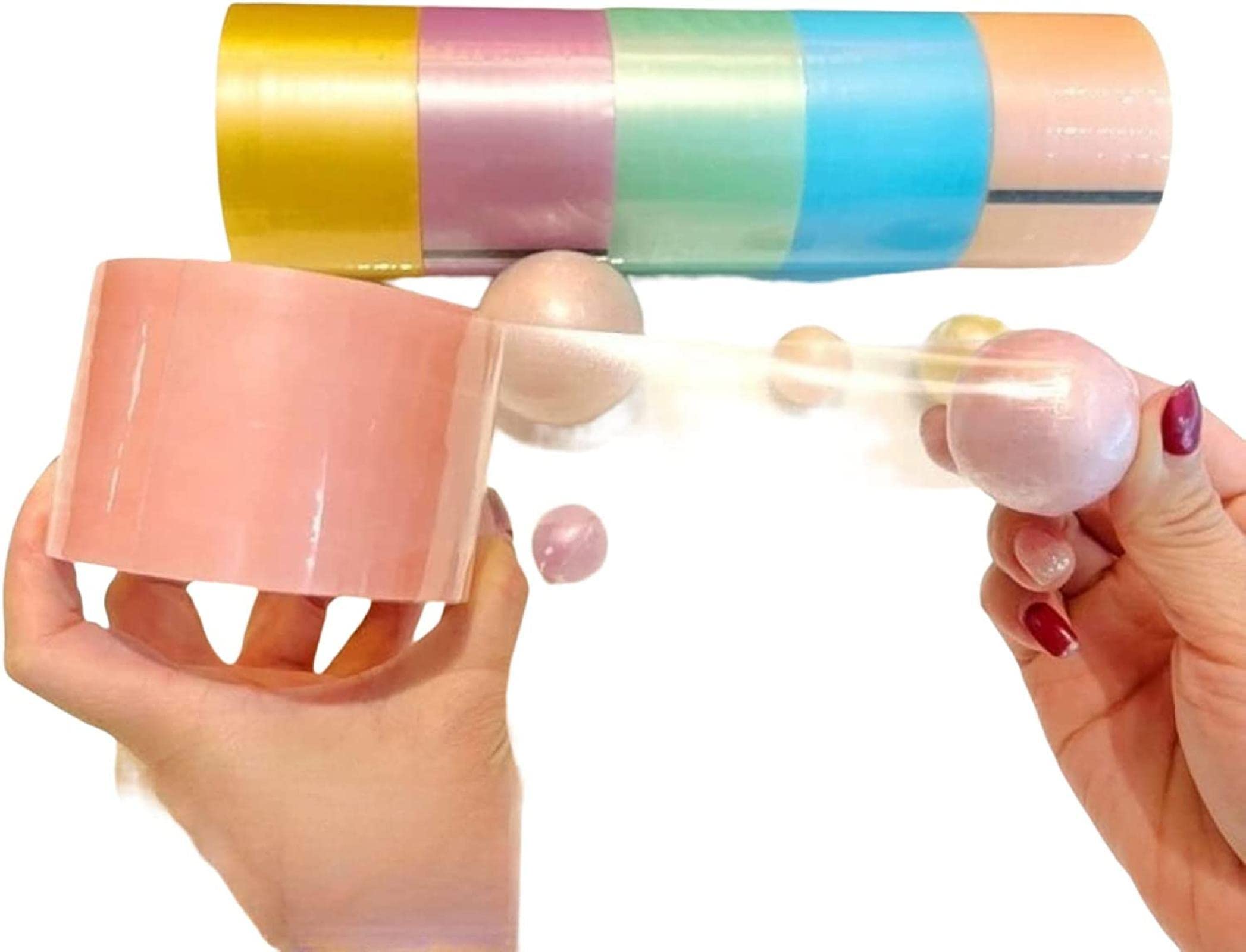 テープボール 粘着ボールテープ ６ロール カラフルな テープボール用ボール Amazon.co.jp: カラフルなテープボール カラフルな粘着ボール テープ
