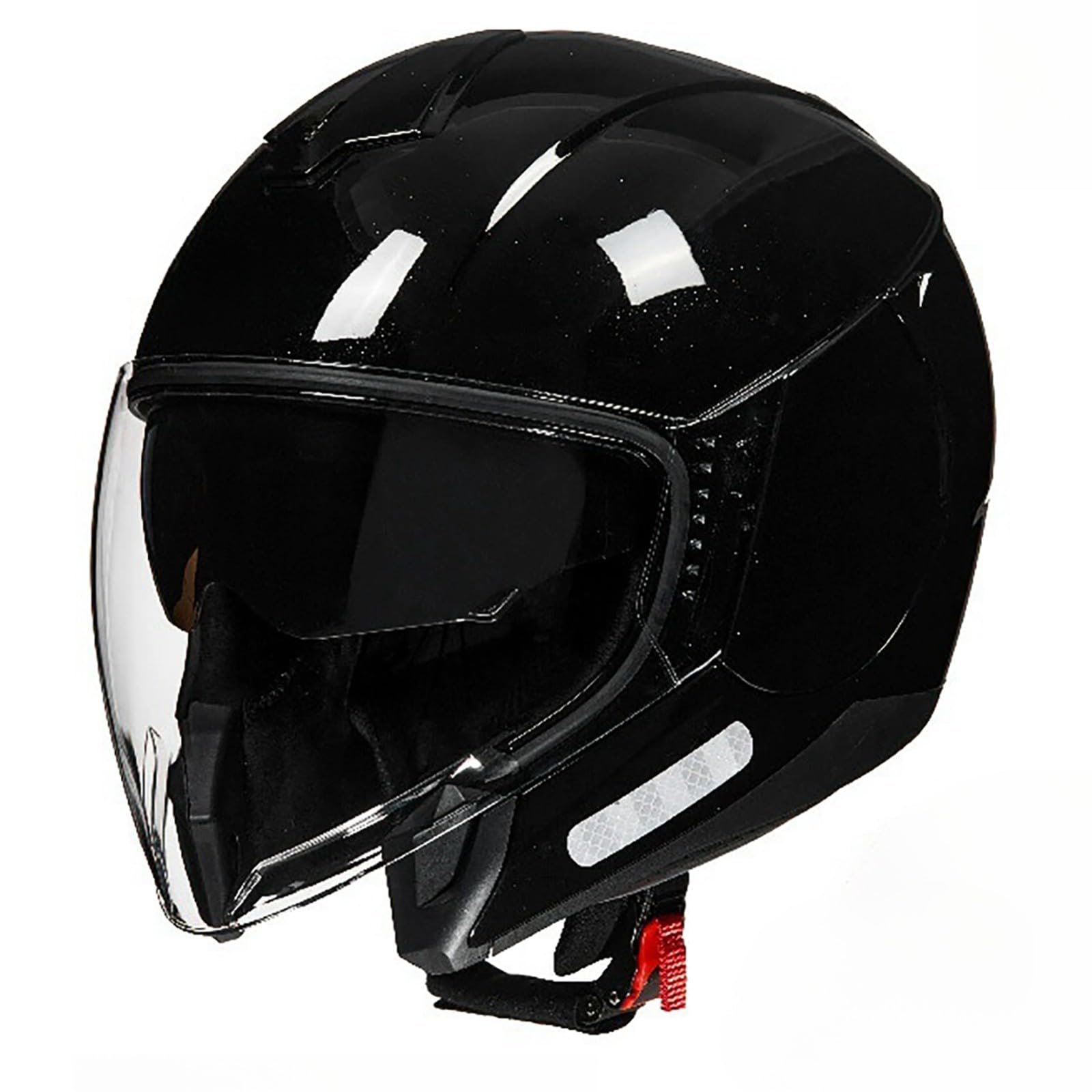Kask motocyklowy dla dorosłych, z podwójnym wizjerem, otwarty kask motocyklowy, uniseks, do jazdy w mieście B, rozmiar L (58-59 cm)