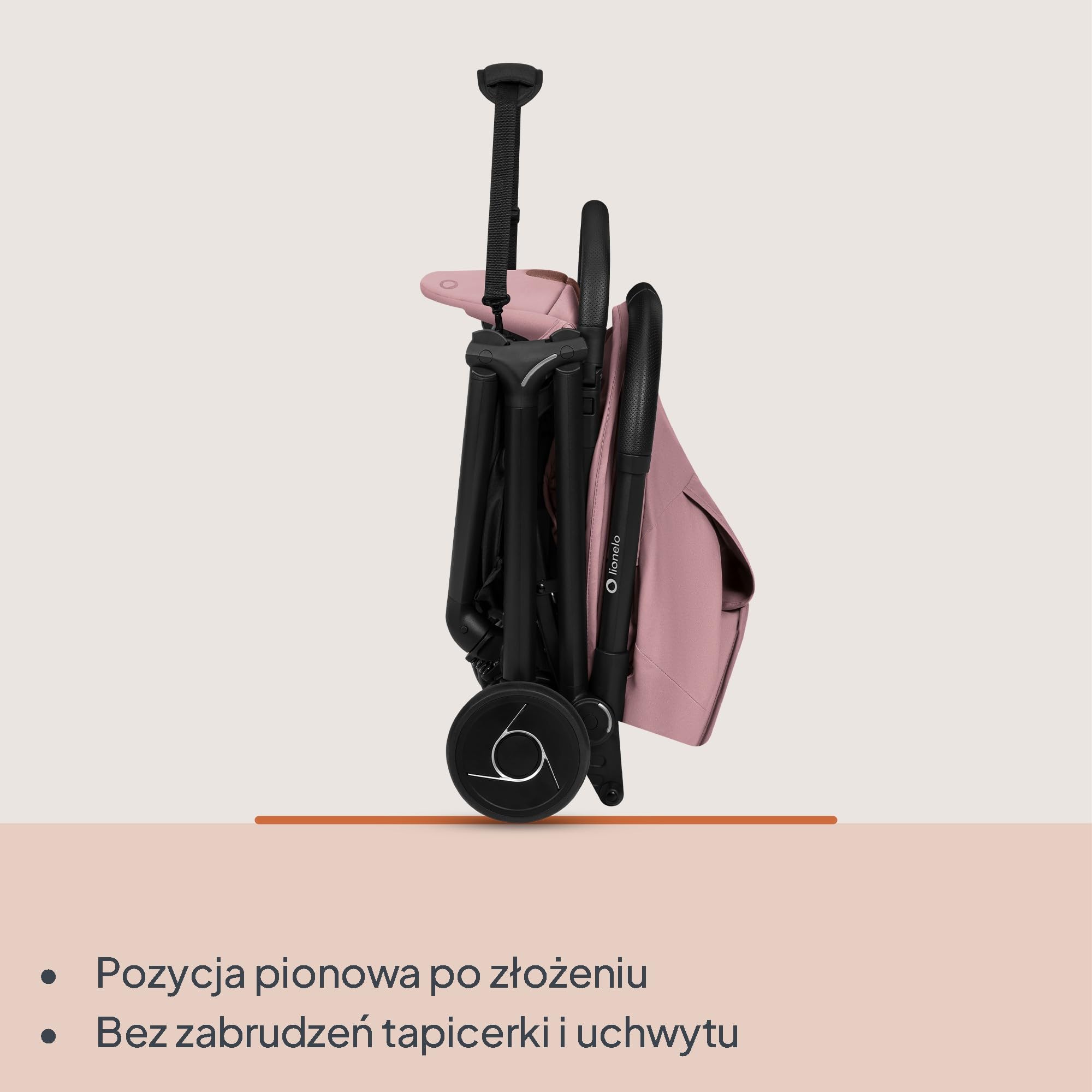 Lionelo Wózek dziecięcy Sia kompaktowy do 22 kg, składany i stojący, lekki 5,9 kg, leżący kaptur XXL UPF50+ wodoodporny, zawieszenie przednie, klamra magnetyczna duży kosz 3 kg