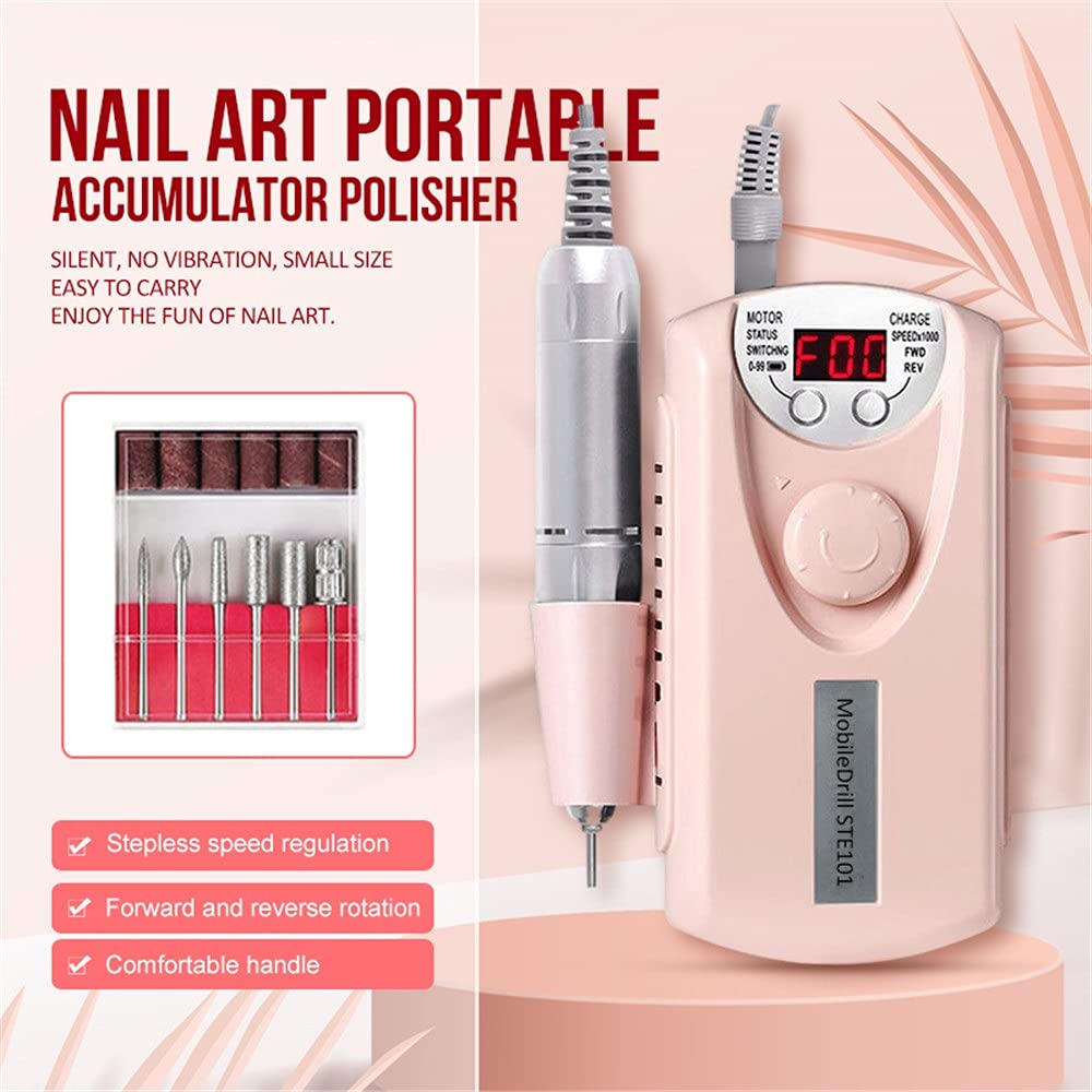 Machine De Perçage À Ongles 30000RPM Rechargeable Des Ongles De Gel De Gel De Gel Rechargeable Appareil À Ongles D'appareil À Ongles Électriques Pour Salon Ou Utilisation De La Maison ( Color : Pink )