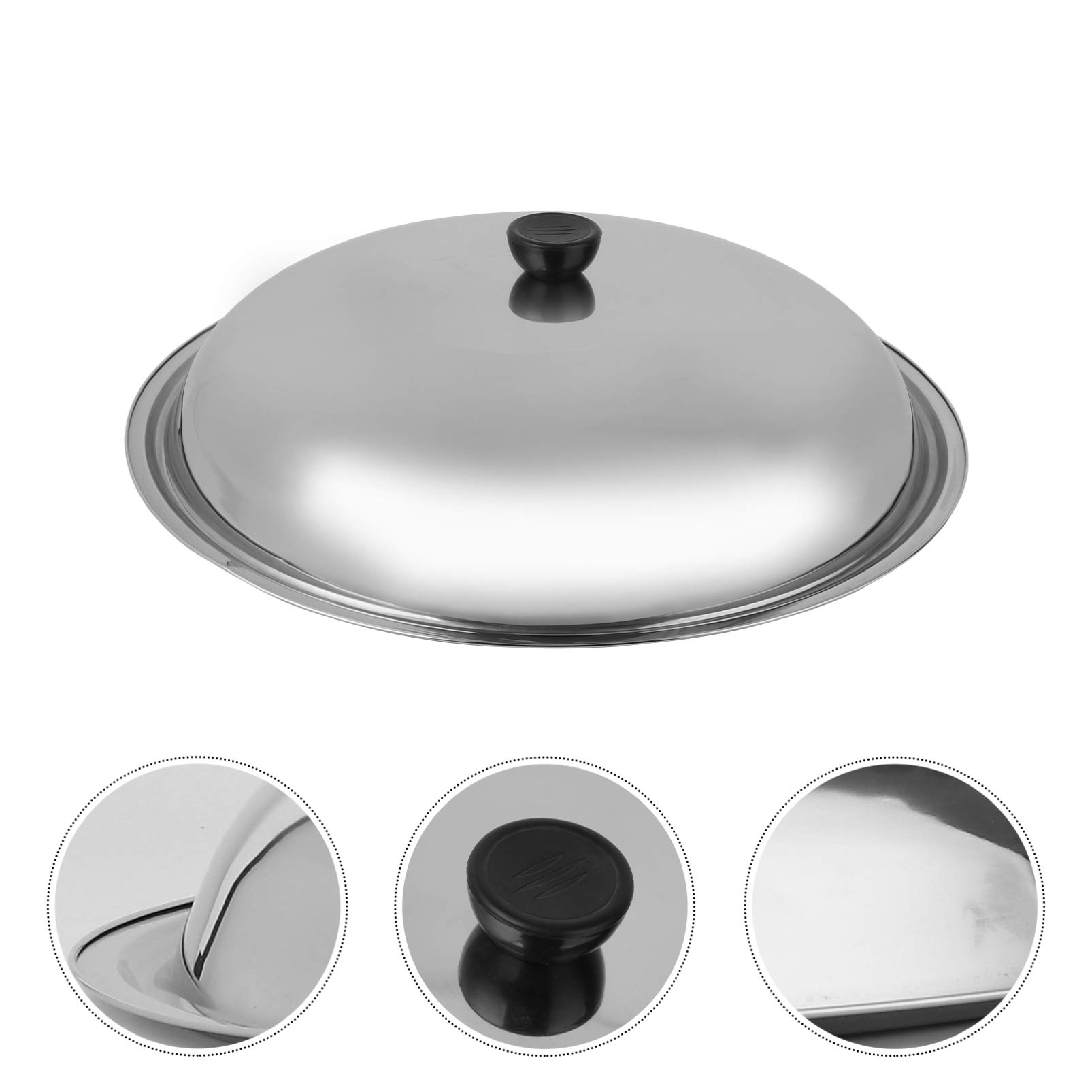 Pan deksel roestvrijstalen pan deksel voor potten, pannen en koekenpannen maat 32 cm en 45 cm wok dop universele keuken kookgerei accessoires pot deksel glazen deksel (kleur: 36 cm H6,5 cm