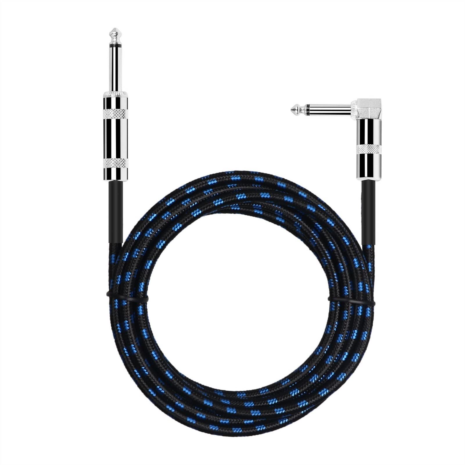 Cavo Strumenti Chitarra 6.35mm 6.3mm Cavo 1/4 Angolo Retto A Dritto per Miscelatore, Sistemi di Altoparlanti (Color : Blue, Size : 2M)