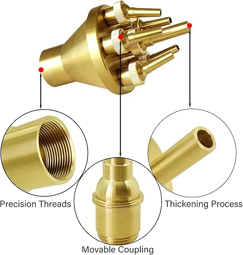 Miniatura 5 de Boquillas de fuente de agua de latón en forma de loto, cabezales de rociadores de piscina, para estanque de jardín, estanque cuadrado, centro