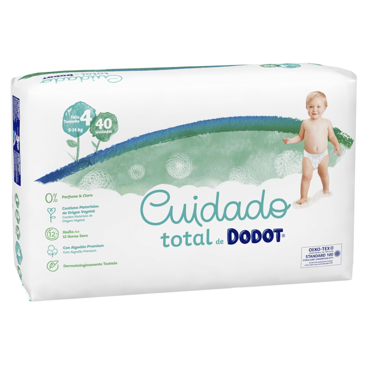Dodot Cuidado Total Pañales Talla 4, 40 Pañales, Suave Protección De La Piel, Con Materiales De Origen Vegetal