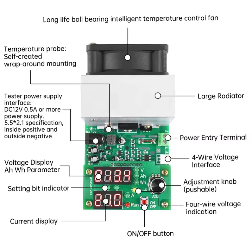 Module électronique à courant Constant 9,99a 30V - QQMORA - Testeur de capacité de bricolage
