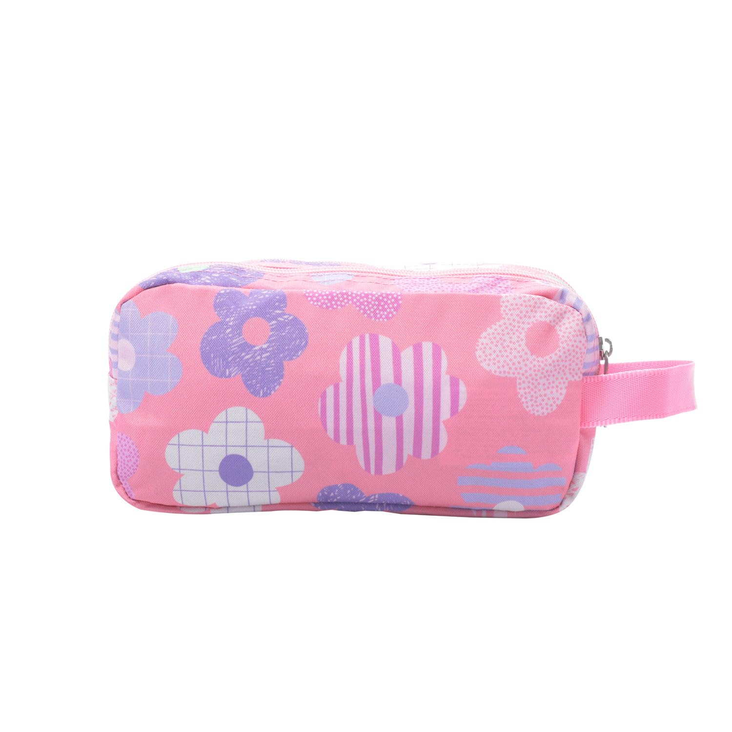 TOTTO - Estuche Escolar 3 Compartimentos, Modelo Agapec, Estuche Grande, Dimensiones 23 x 11.5 x 10.5 cm, Asa Lateral, Tiradores Ergonómicos con PVC, Tejido Resistente, Estampado Margaly