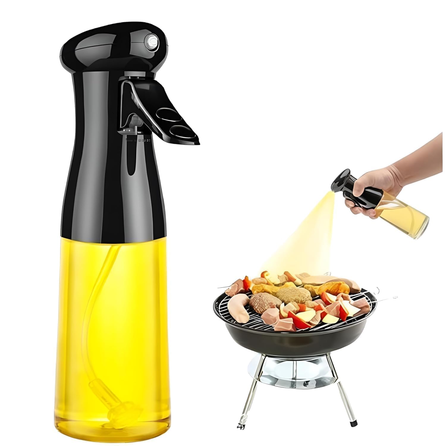 Barebeauty Olive Oil Sprayer and Dispenser Bottle for Kitchen | 100ml Glass Oil Bottle with Premium Nozzle | Cooking Oil Sprayer for Healthy Cooking and Salad Making (Spray Bottle)