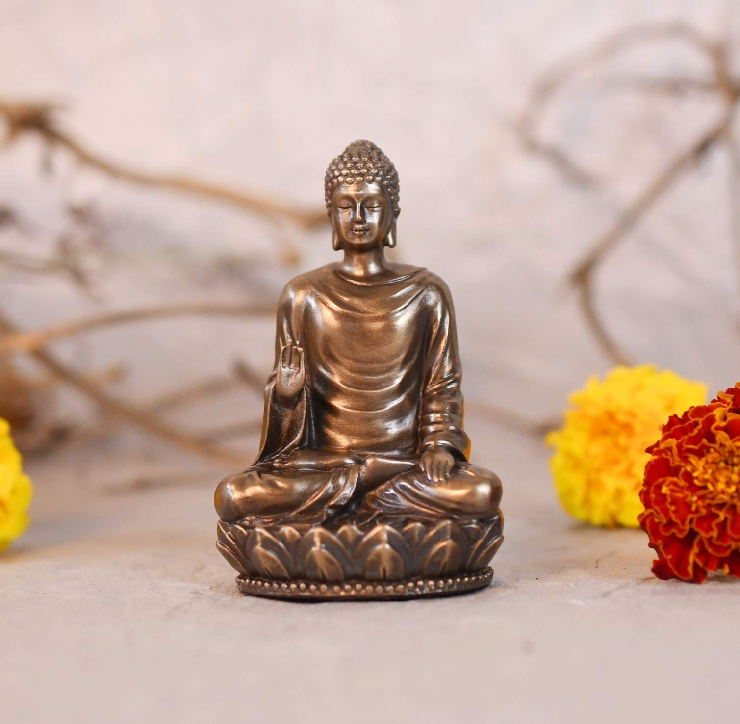 Collectible IndiaResin Lord Buddha Idol, 3'' x 2'', Multicolour