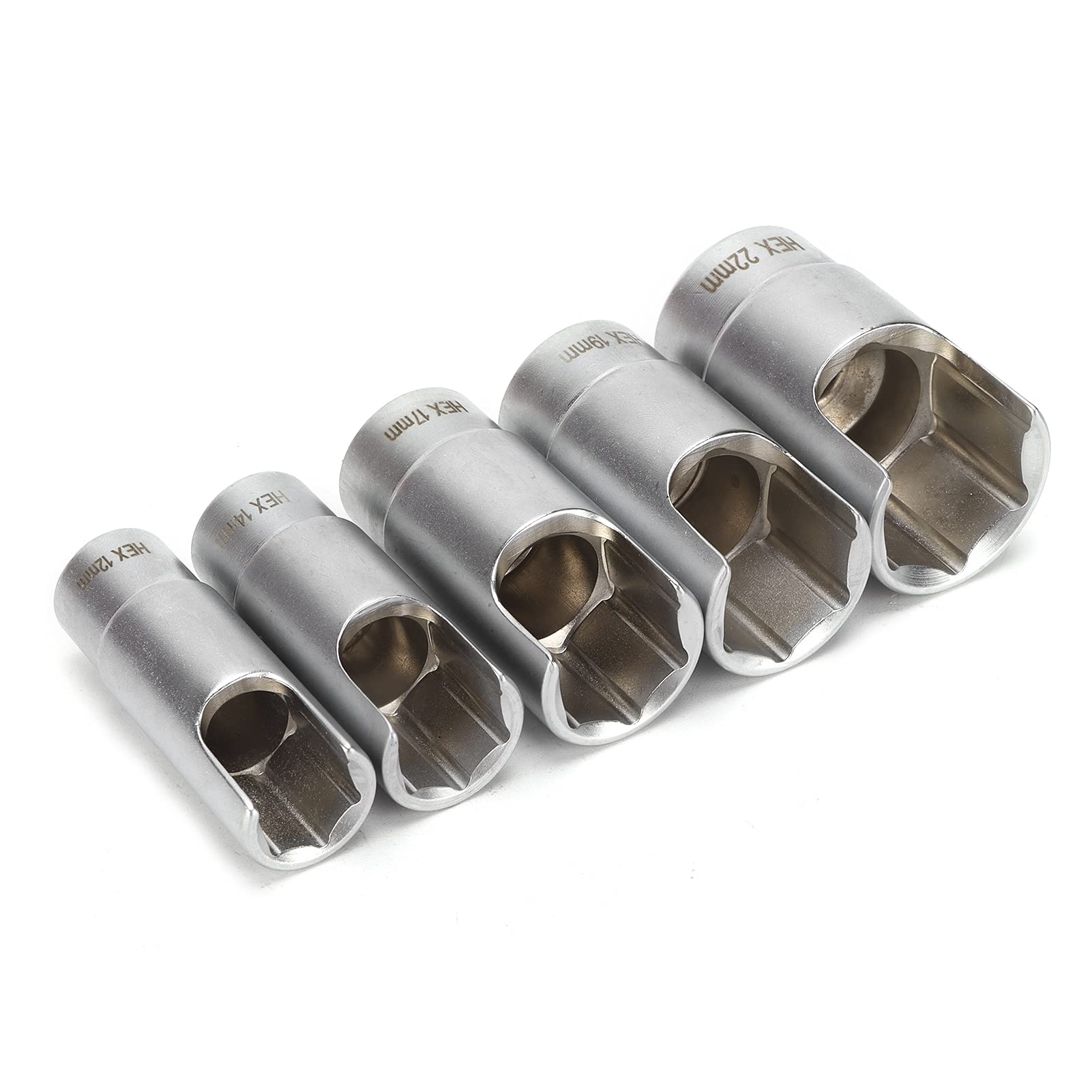 Kit de douilles à coude à entraînement de 3/8 pouce, outil de réparation automobile en chrome et aluminium, comprenant 5 tailles adaptées aux espaces restreints, marquages gravés