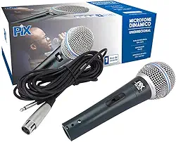 Pix, 055-0560, Microfone Dinamico Unidirecional Com Fio - Px-58A - Pix