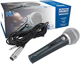Pix, 055-0560, Microfone Dinamico Unidirecional Com Fio - Px-58A - Pix