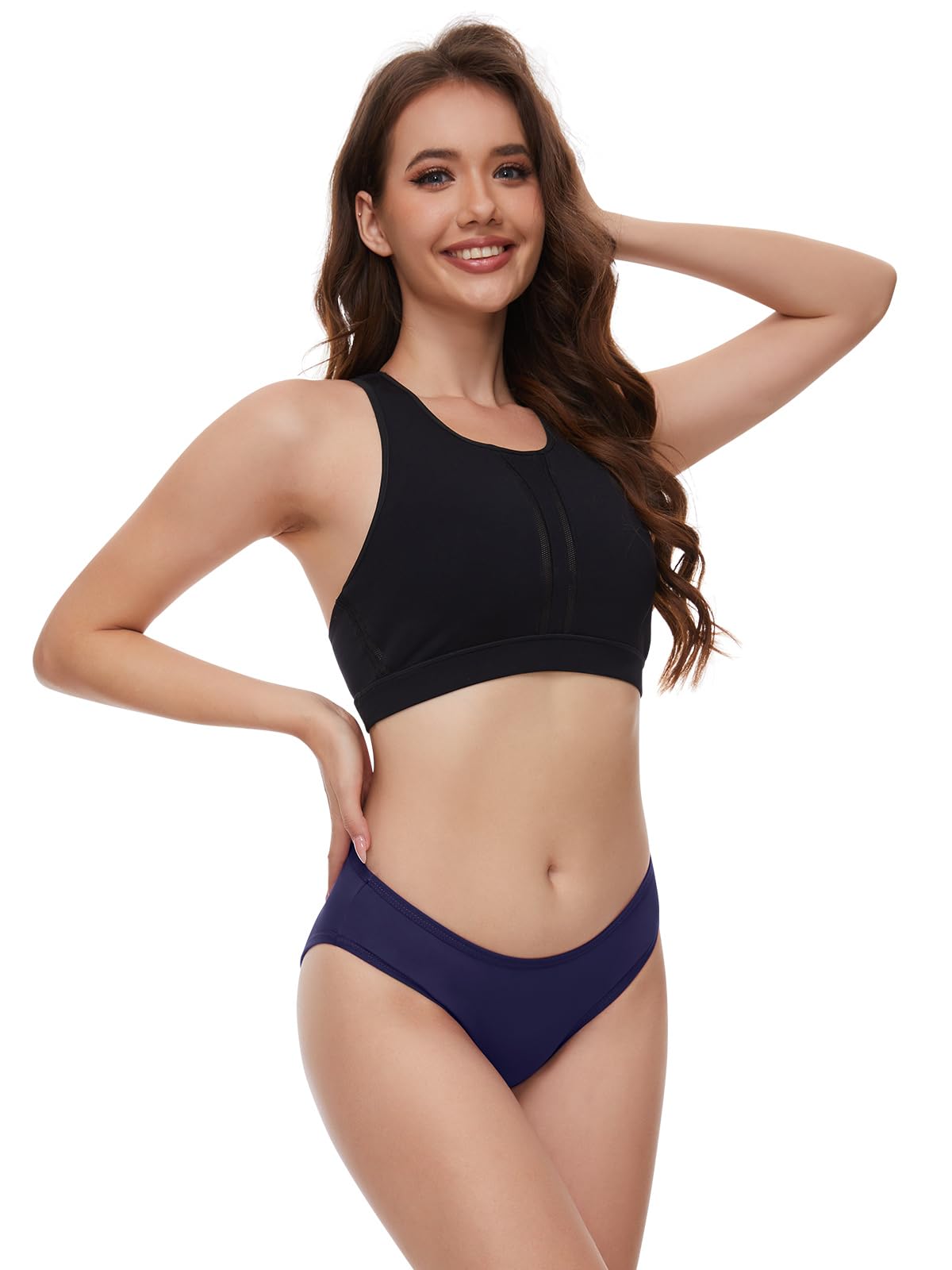 Traje de baño de época a prueba de fugas, parte inferior de bikini menstrual, impermeable, UPF 50+, traje de baño para adolescentes, niñas y mujeres
