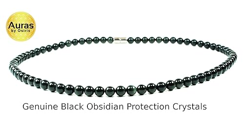 Miniatura 8 de Handmade Black Obsidian Crystal Necklace - Genuine Natural Gemstone Beaded Necklace Healing, Protection, Grounding Talisman Mala - Choker Jewelry