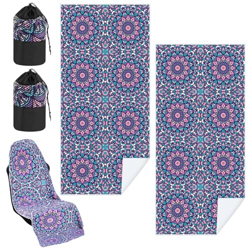 Image of Hahafelt 2 Pack Car Seat Towel Cover with Storage Bag, Retro Kaleidoscope