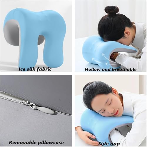 Miniatura 7 de chislim Soporte de cuello para silla de oficina, almohada de escritorio de espuma viscoelástica para siesta, funda lavable, se adapta a la mayoría