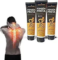 Kit 3 Pomada Preta Milagrosa Massageadora Alívio Dores E Relaxamento Mentol