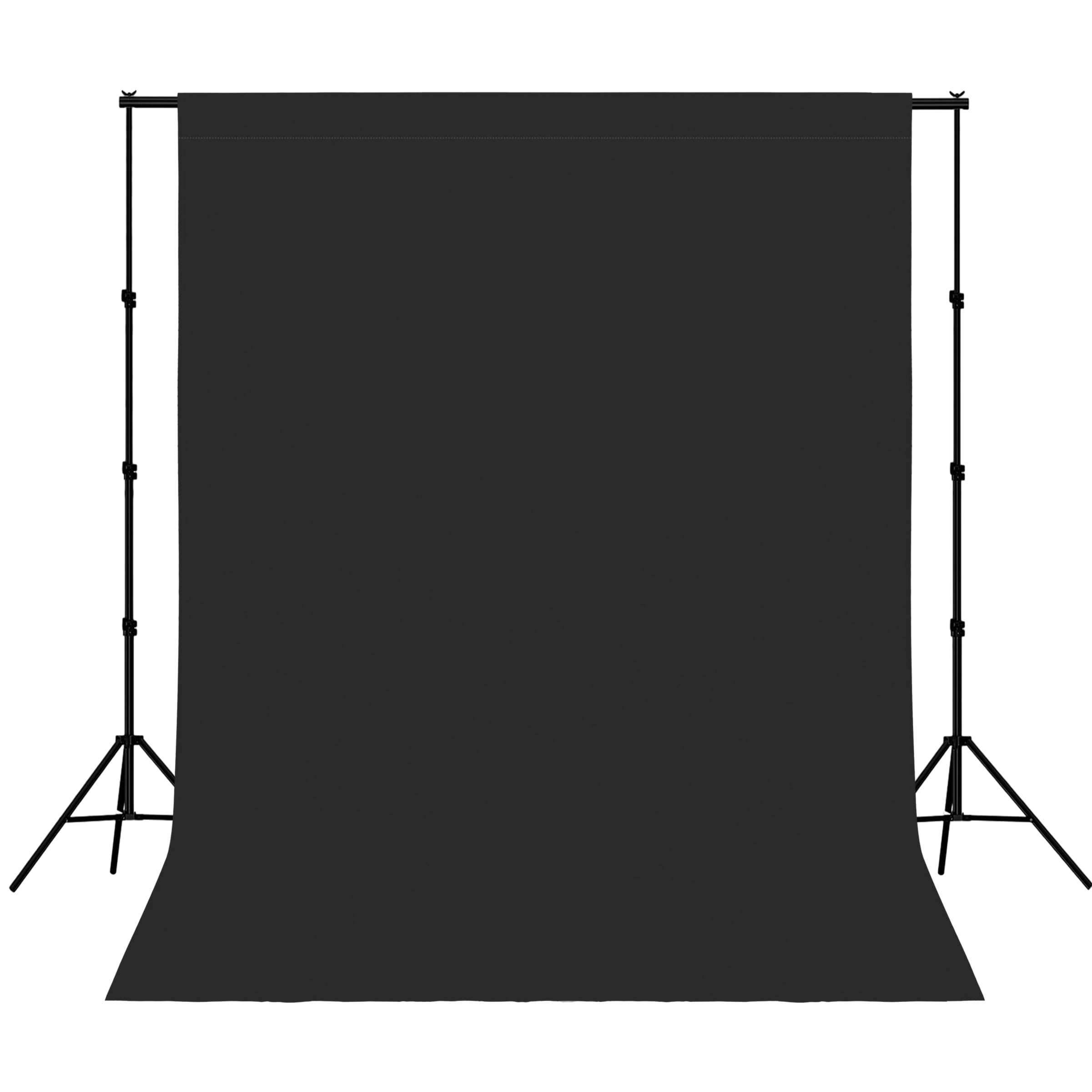 Easy-Going 5X7 FT Black Backdrop, Solid Background for Photo Studio, Non-Gloss Collapsible High Density Screen for Video Photography and Television Only Backdrop