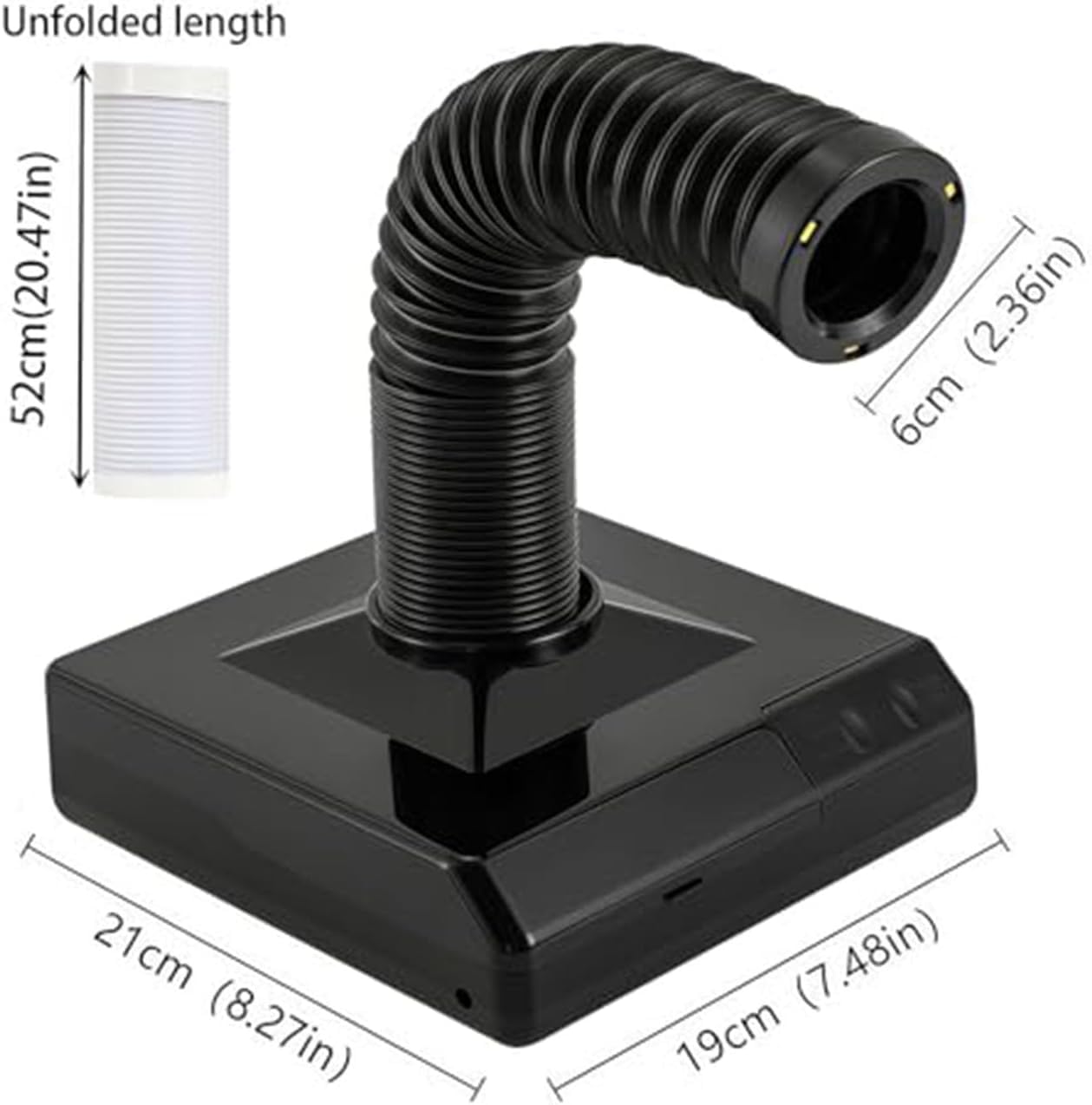 Extracteur de poussière pour ongles 60 W faible bruit avec lumière LED