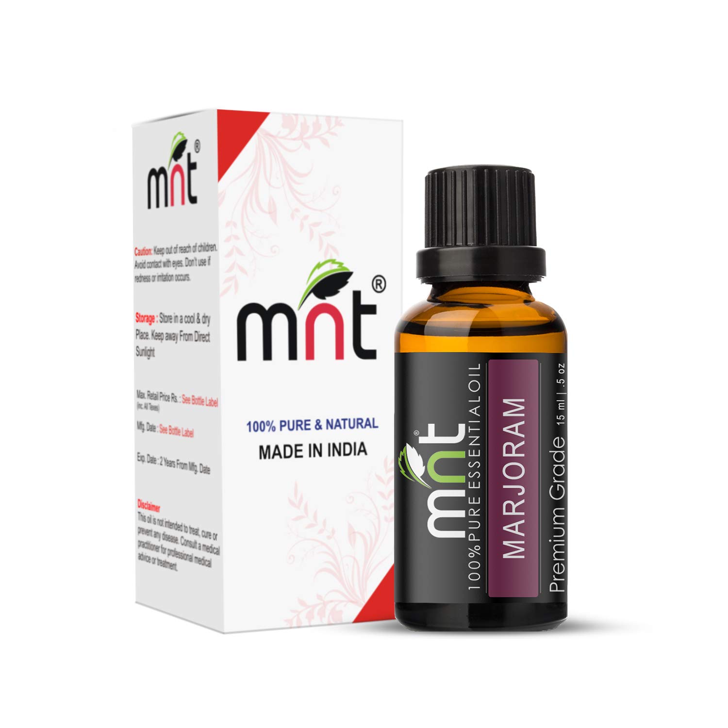 MNTMarjoram Essential Oil 100% Pure Natural & Therapeutic Grade & Aromatherapy For Skin care (15ML)