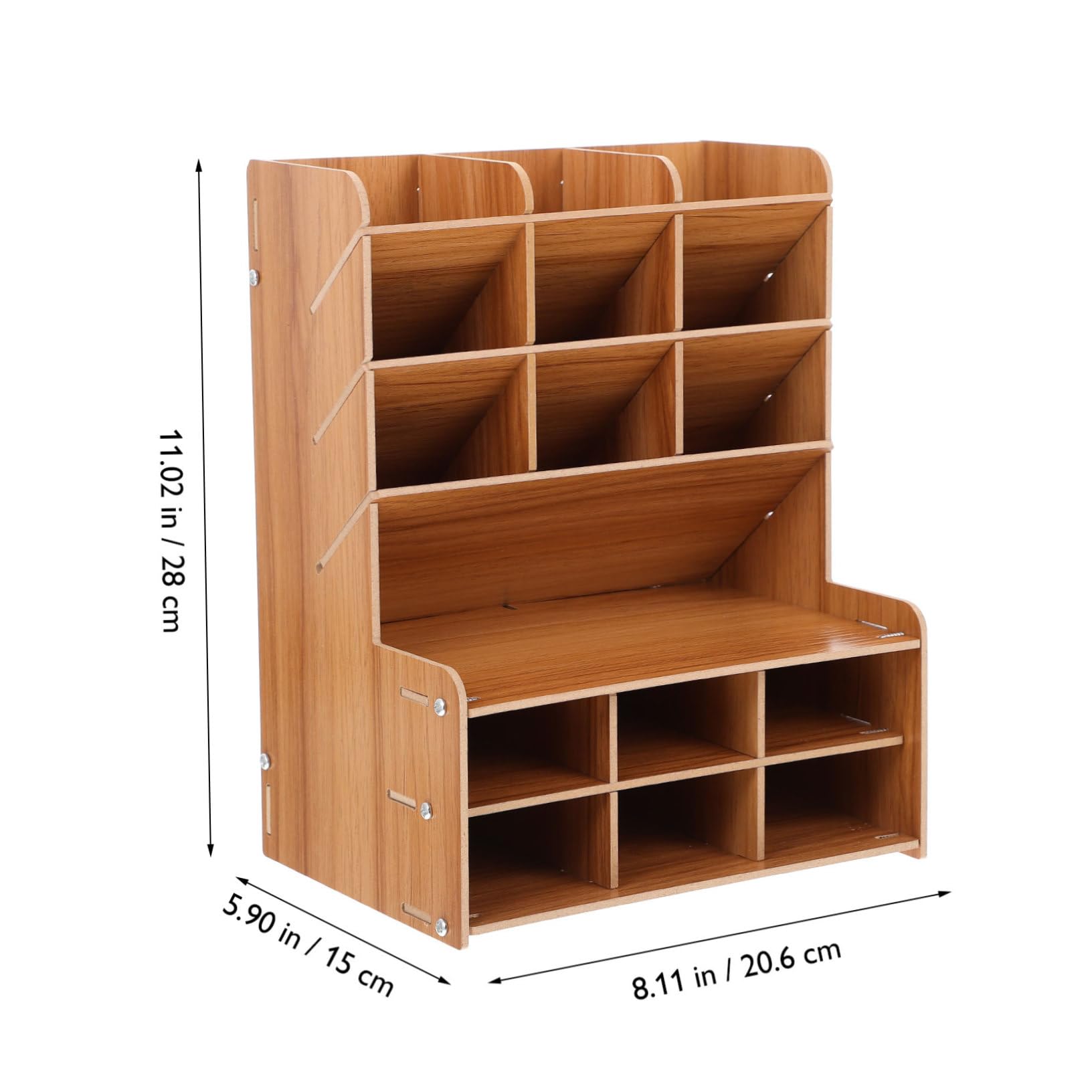 Gadpiparty Portalápices de Escritorio de Madera Cereza B15, Organizador Multifuncional Compartimentos para Oficina, Contenedor Práctico para Bolígrafos y Accesorios Escolares