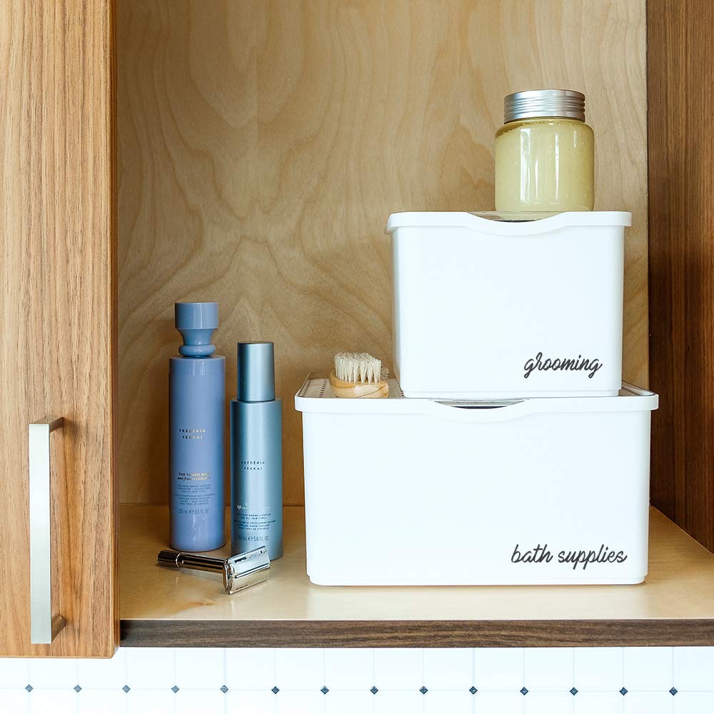 Made Smart Stack Collection Snapklik.com : Madesmart Small Stacking Lid Bin - White STACK ...