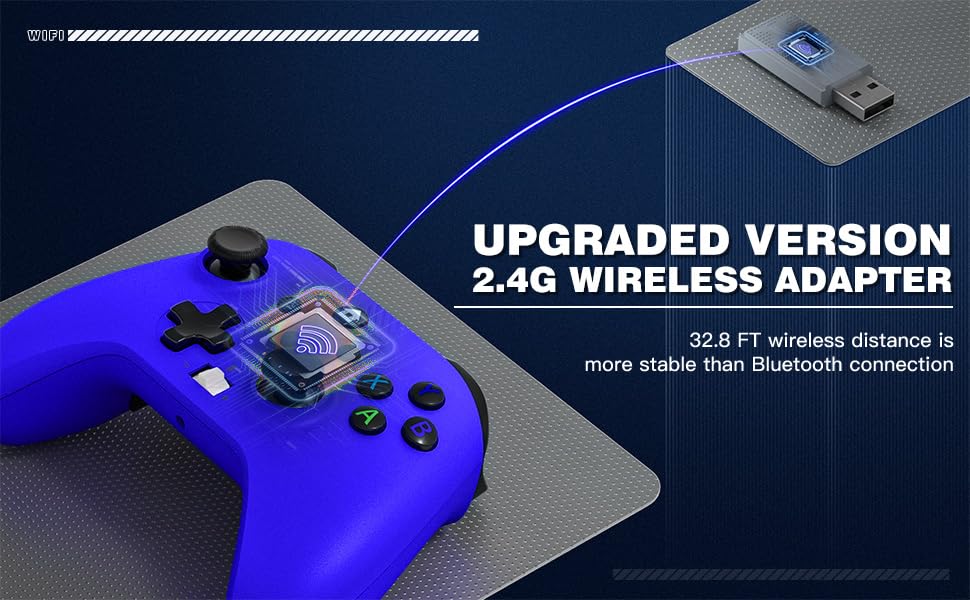 Image of Dinosoo 2 Pack Wireless Controller - Turbo, Macro, Hall Trigger, Dual Vibration - Compatible with Xbox One, Series X|S, PC - 3.5mm Audio Jack, Built-in Battery, 2.4GHz Adapter