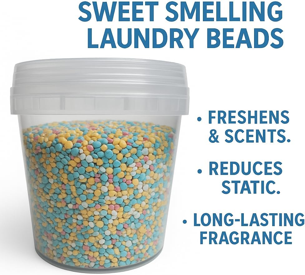 Scented Laundry Beads, Phosphate Free, 80 Ounce, Multicolor Fresh Fragrance, Static Reducing Fabric Deodorizer, 5 Pound Container