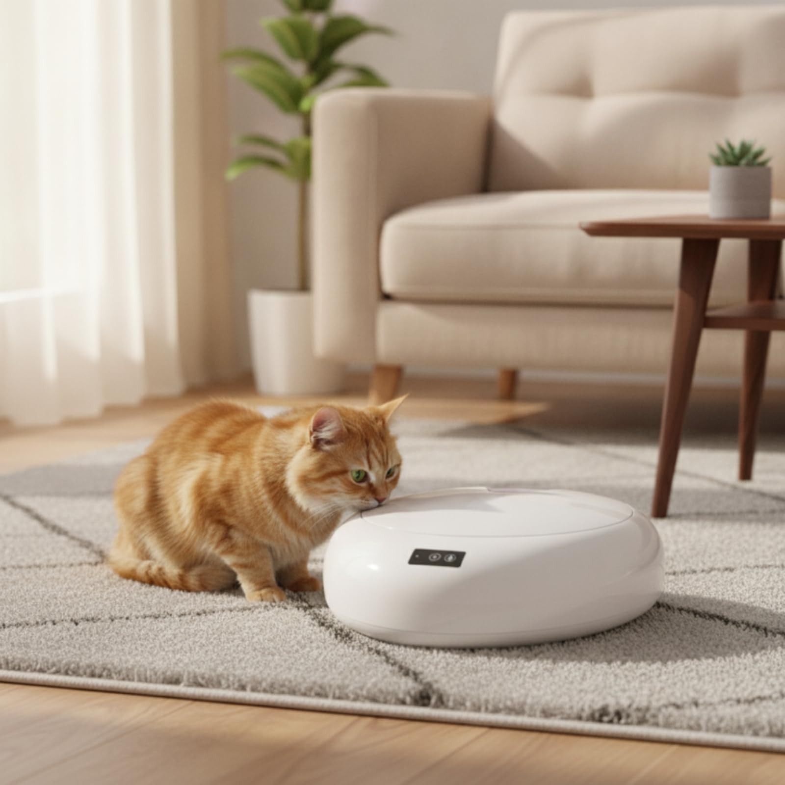 Comero Automático mporizado Dispensador Comida Compacto para Perros, Conejos, Inriores