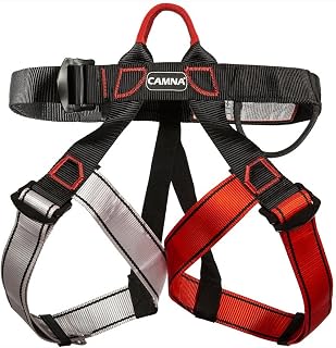 predolo Climbing Harness Safety Belt Tree Climbing Rappelling Equip, Black