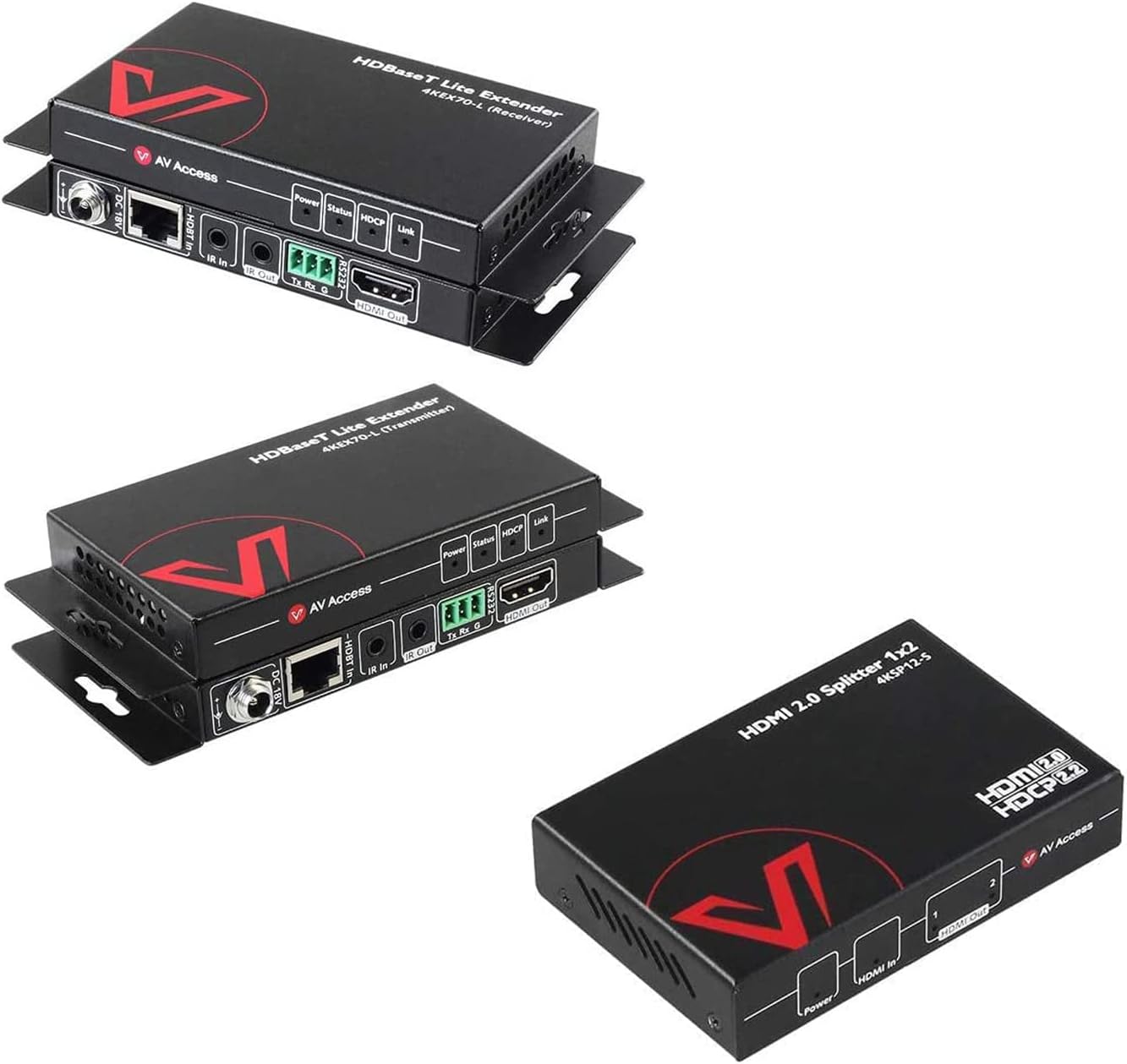 AV Access (4KEX70-L and 4KSP12-S) HDBaseT HDMI Extender and HDMI Splitter