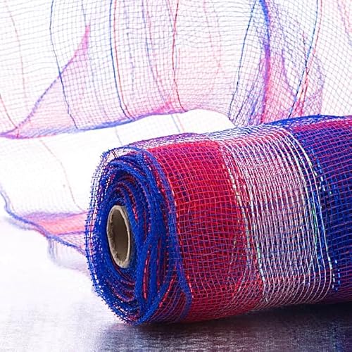Red White and Blue Striped Deco Mesh