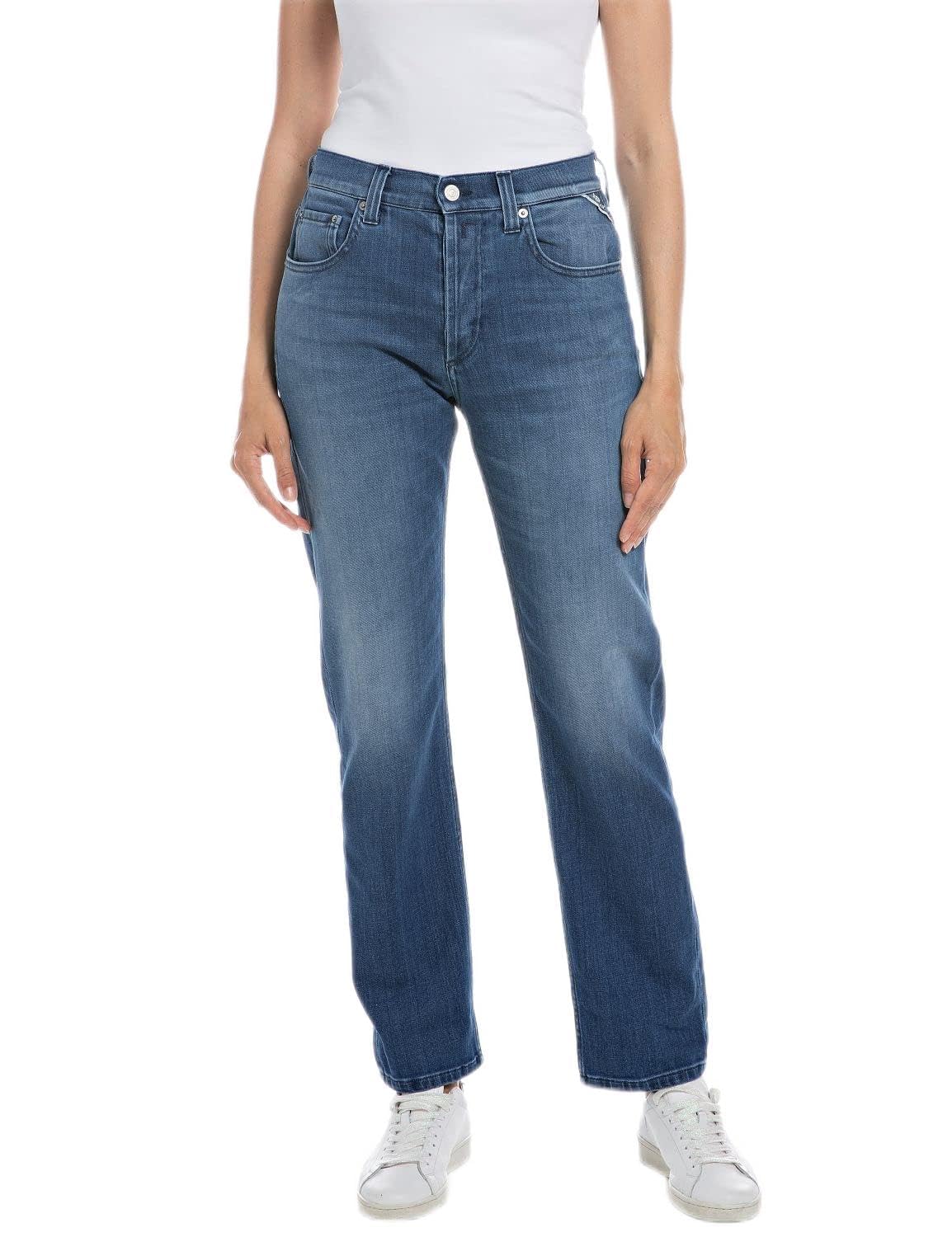 Replay Damen Jeans Maijke Straight-Fit, Medium Blue 009 (Blau), 23W / 28L