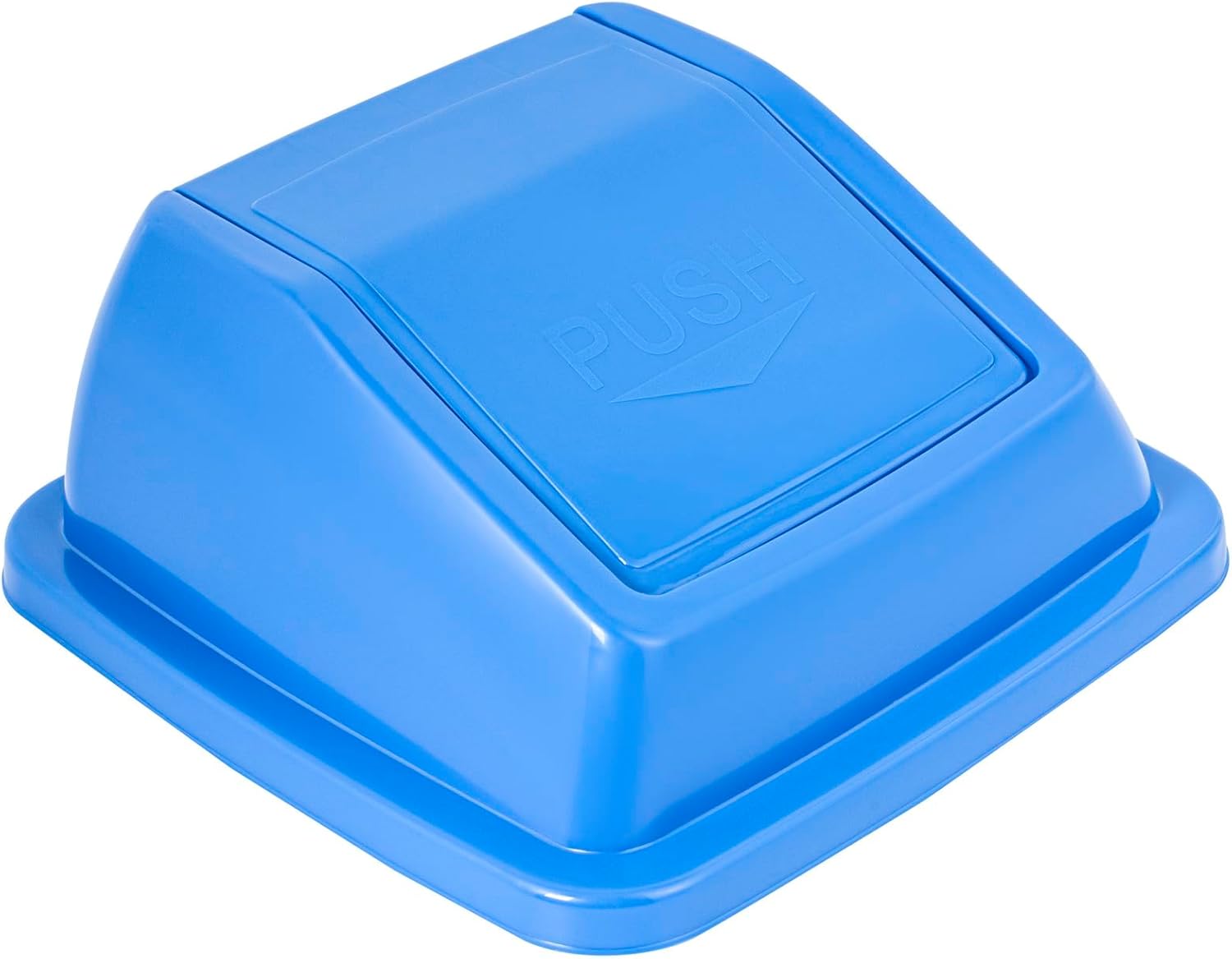Restaurantware-LID ONLY: Clean Tek Professional Trash Can Lid, 1 Dome Swing Top Cover - Trash Bin Sold Separately, Square Shape, Blue Plastic, for Garbage Can, Heavy-Duty, for Indoor and Outdoor