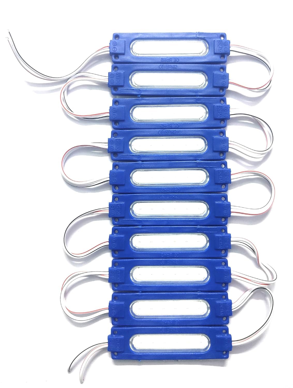 10 Pieces (BLUE) DC 12 Volt 2 Watt Capsule Shape LED Module Light Lamp Bulb Multipurpose Use For Home, Temple, Bike, Car Decoration DIY Projects, Hobby Kit-image-4