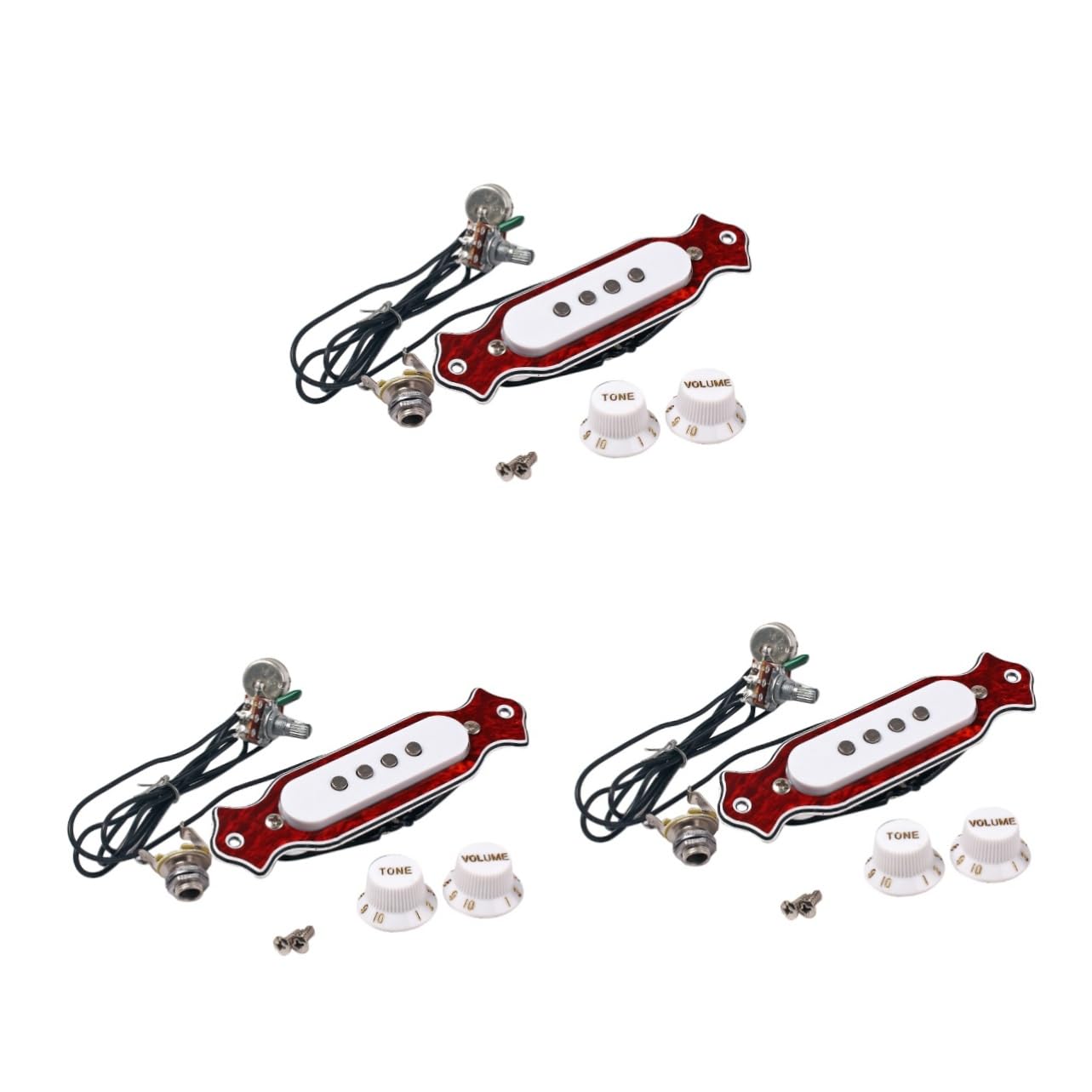 3pezzi Pickup Per Chitarra Acustica Corde Pickup Metallico Per Chitarra Box Con Magneti Sostituzione Per Strumenti Musicali