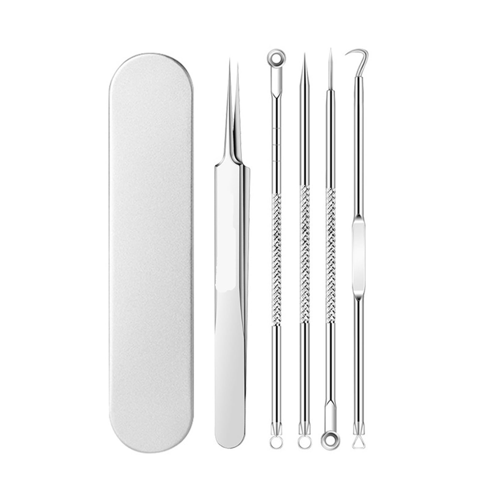 5/6Pcs Stainless Steel Needles Tweezer Blackhead Removal Tools Pore Cleansing(5Pcs-Z)