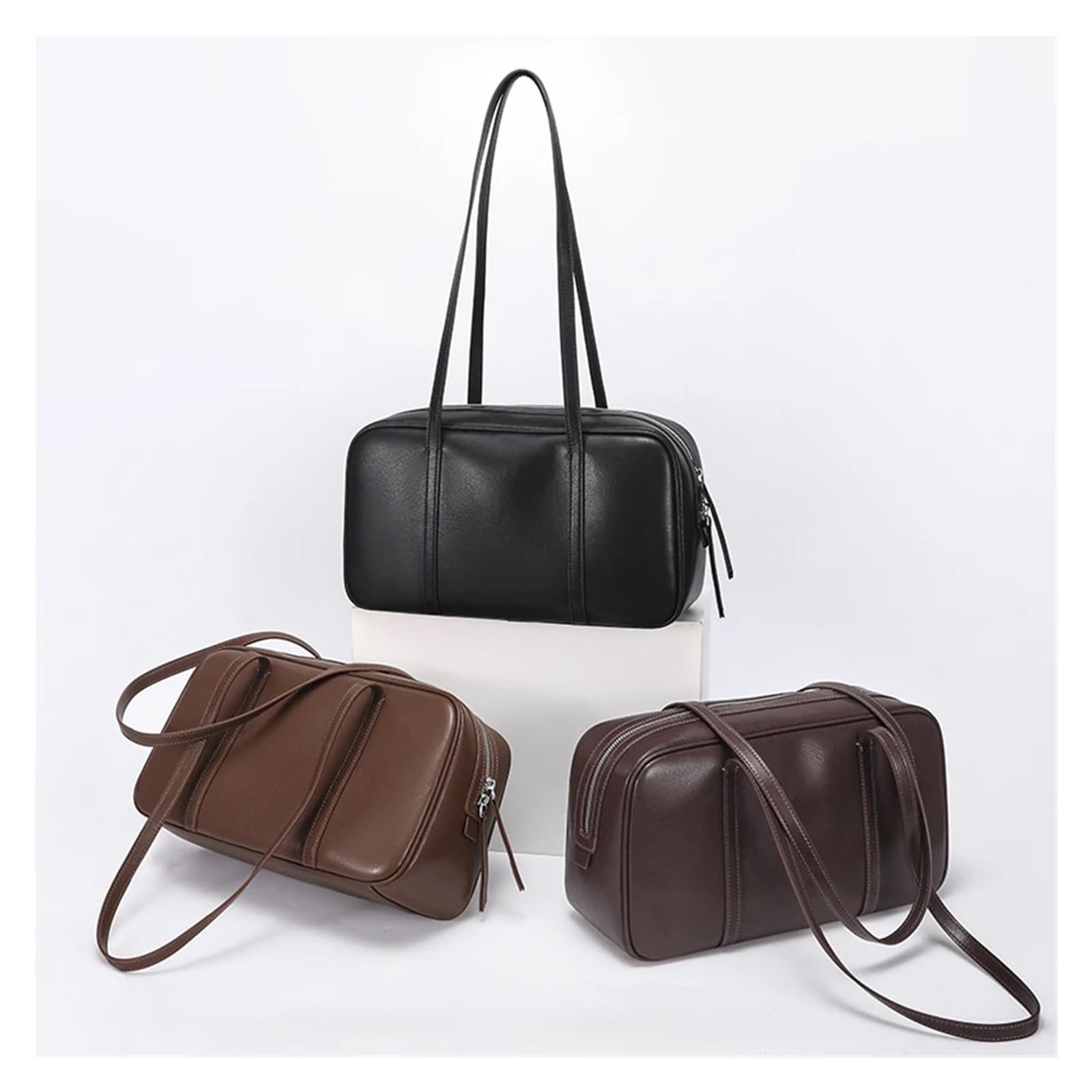 Bolso bandolera Women's Leather Shoulder Bags Ladies Fashion Luxury Handbags Female Retro Commute Cowhide Handbag